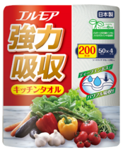 Kami Shodji ELLEMOI Бумажные полотенца для кухни 50 отрезков (4 рулона) 
