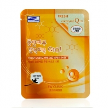 3W CLINIC Fresh Coenzyme Q10 Mask Sheet Тканевая маска для лица с коэнзимом Q10 23 мл 