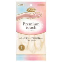 ST Family Premium touch Перчатки  для бытовых и хозяйственных нужд (винил, пропитаны гиалуроновой кислотой, средней толщины) размер L (белые)) 