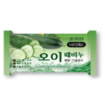 090068 "Juno" "Peeling Soap Cucumber" Косметическое мыло с экстрактом огурца 150 г 1/120