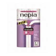 273686 "NEPIA" "Premium Soft"  Двухслойная туалетная бумага 50м с цветочным рисунком (6 рулонов), 1/8 