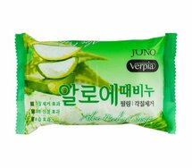 090402 "Juno" "Peeling Soap Aloe" Косметическое мыло с алоэ 150гр 1/120