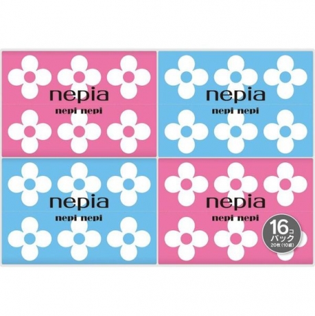 NEPIA nepi nepi Бумажные двухслойные носовые платки 10 шт./уп. (упаковка 16 шт.), 