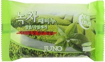 292371 "Juno" "Peeling Soap Green Tea" Косметическое мыло с зеленым чаем 150гр  1/120