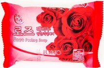 291060 "Juno" "Peeling Soap Rose" Косметическое мыло с розой 150гр  1/120