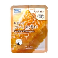 3W CLINIC Fresh Royal Jelly Mask Sheet Маска тканевая для лица с маточным молочком 23 мл 